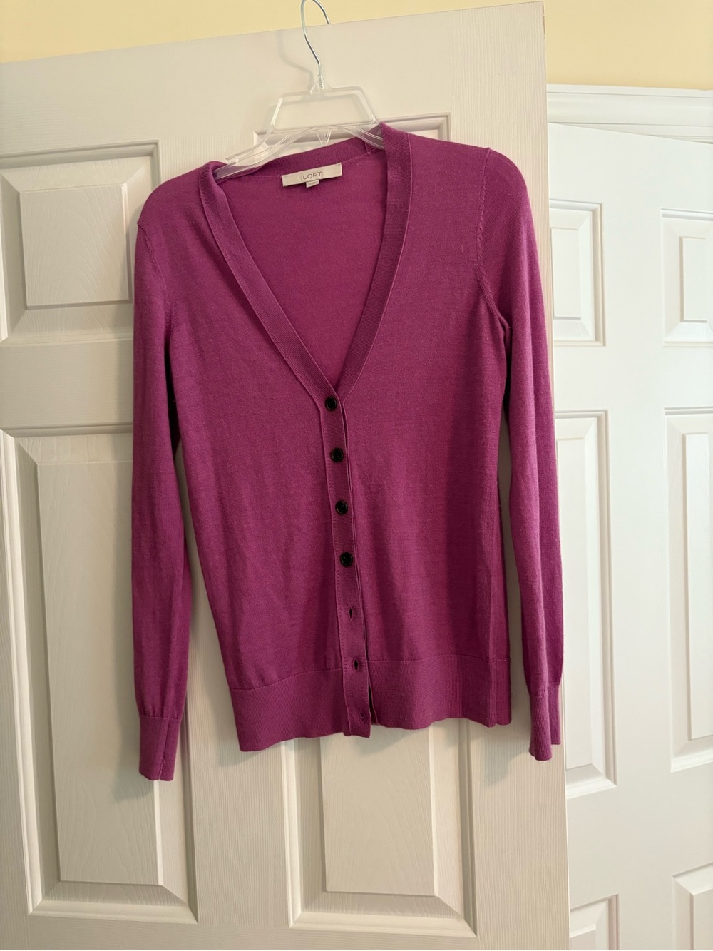 LOFT Women's Magenta, gray and Lavender Button-Front Cardigans - all three - Picture 10 of 11